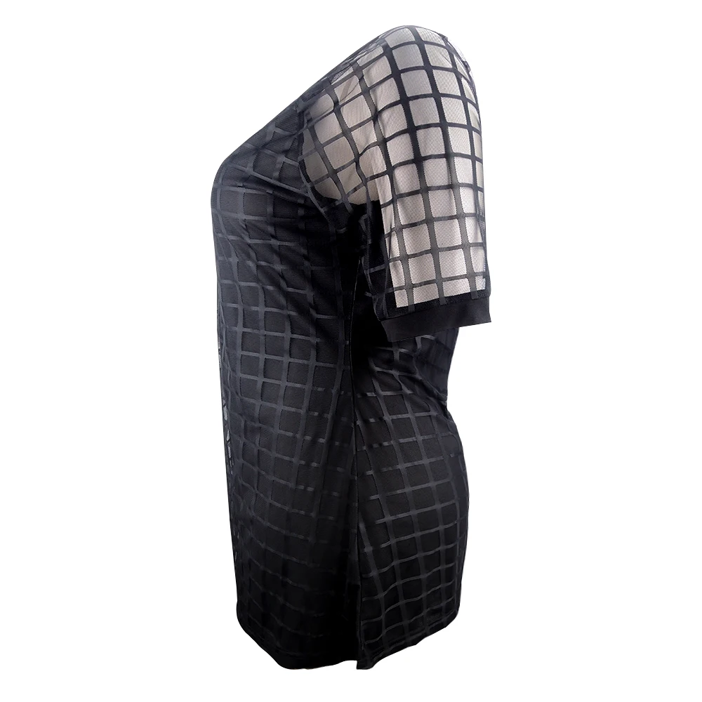 YTL женское платье большого размера, черное Сетчатое мини-платье с коротким рукавом, большие размеры, летние винтажные вечерние платья, 4XL 5XL 6XL 7XL H084