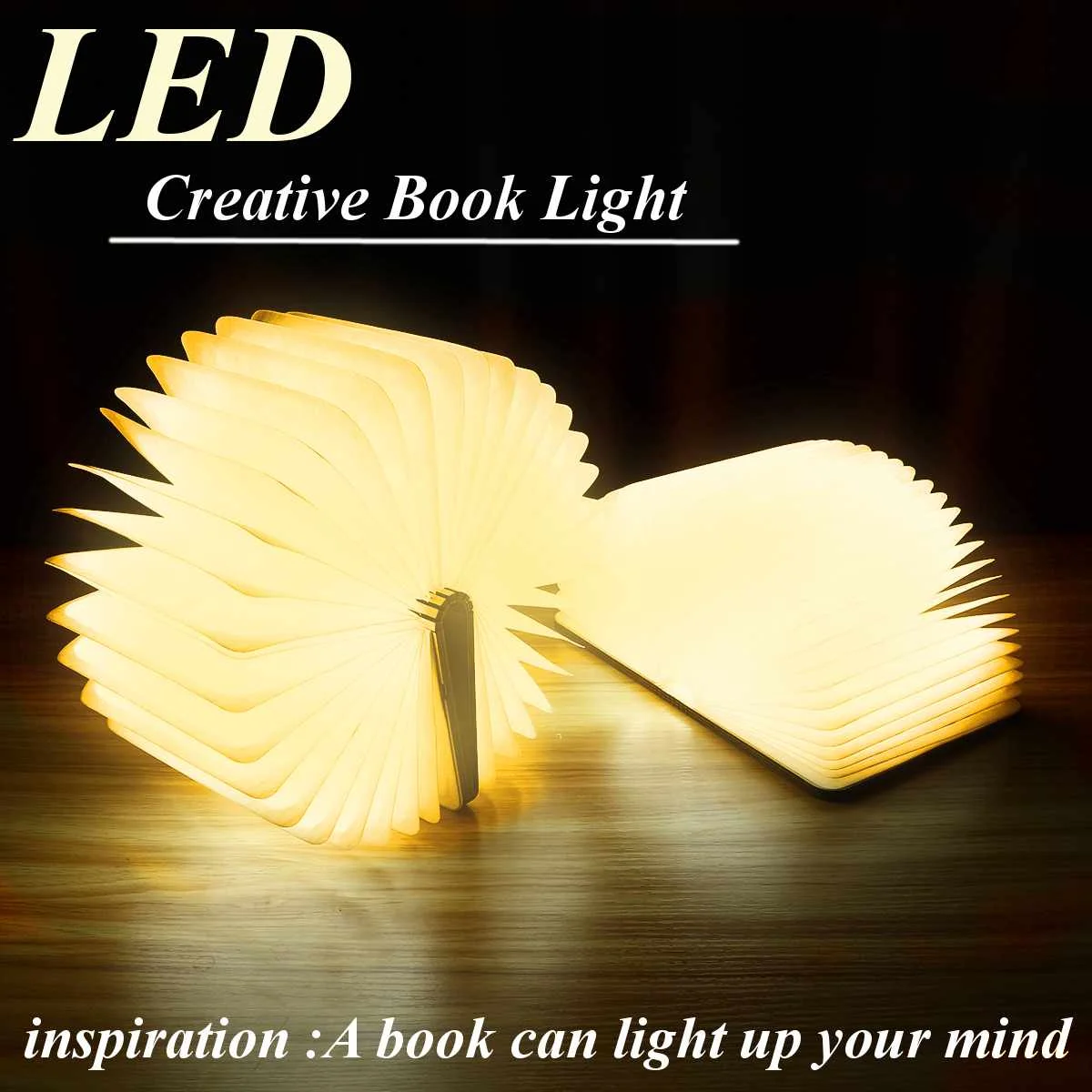 

2.5*11*14.7cm Portable USB Rechargeable LED Magnetic Foldable Wooden Book Lamp Night Light Desk Lamp Hot Sale for Home Decor