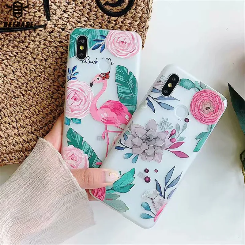 

Case For xiaomi redmi 4x Cover For Redmi Note 5 case For xiaomi 6x 5x 8 Case For mix 2 2s 3D flower relief silicone Cases Cover