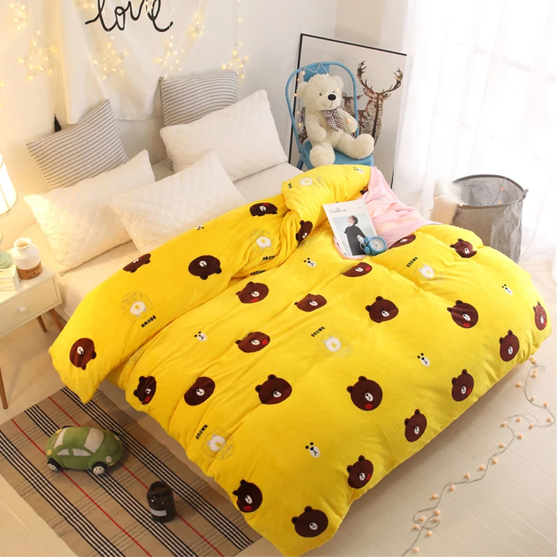

Simple Fashion Cartoon Yellow Bear Pattern 100% Polyester Duvet Cover Bedding Available In A Variety Of Sizes
