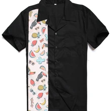 Candow Look шоппинг онлайн Американский винтажный человек рокабилли дизайн фруктовый принт хлопок 50 s 60 s Клубные Плюс Размер мужские рубашки