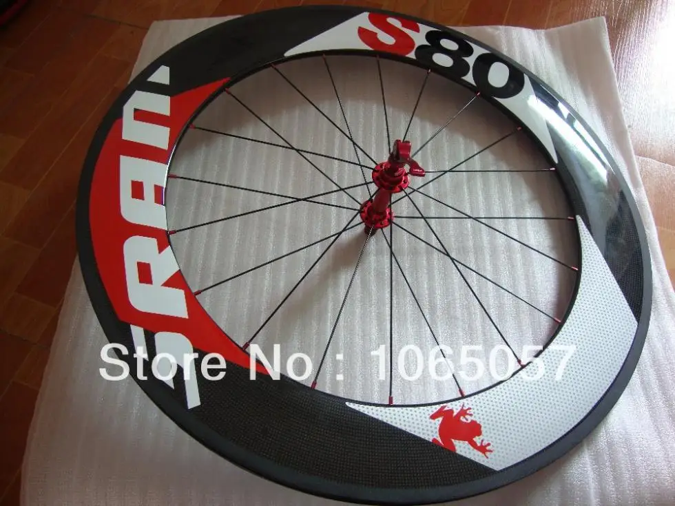 SRAM S80 ROAD CARBON WHEELSET - 88mm red carbon tubular rim 700C Road bicycle fiber wheels with hubs&ampspokes | Спорт и развлечения