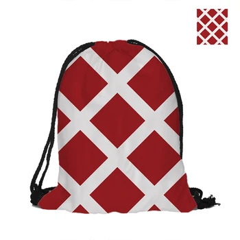 

Geometric Patterns Classic Lattice Drawstring Backpack Double Sided Printing For Travel And School Can Choose Color For Back