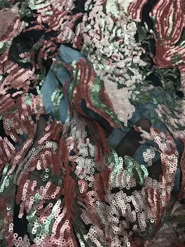 

JIANXI.C-52032 nigerian tulle lace fabric with sequins French Net Lace Fabric embroidery mesh fabric