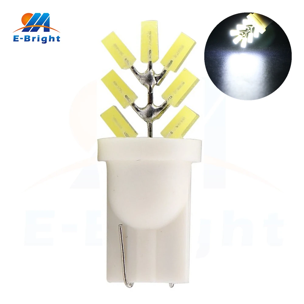 

4-100pcs Car Stying Leds 12V T10 Bulb COB 7 SMD Led Lamp Auto Turn Signal Stop Lights Indicator Door White Light Free Shipping