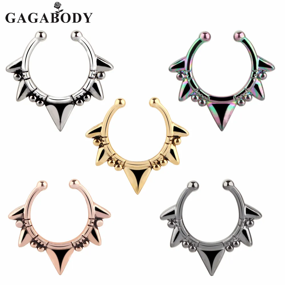 New Fashion Color Non Piercing Fake Nose Ring Copper 5 Color Body