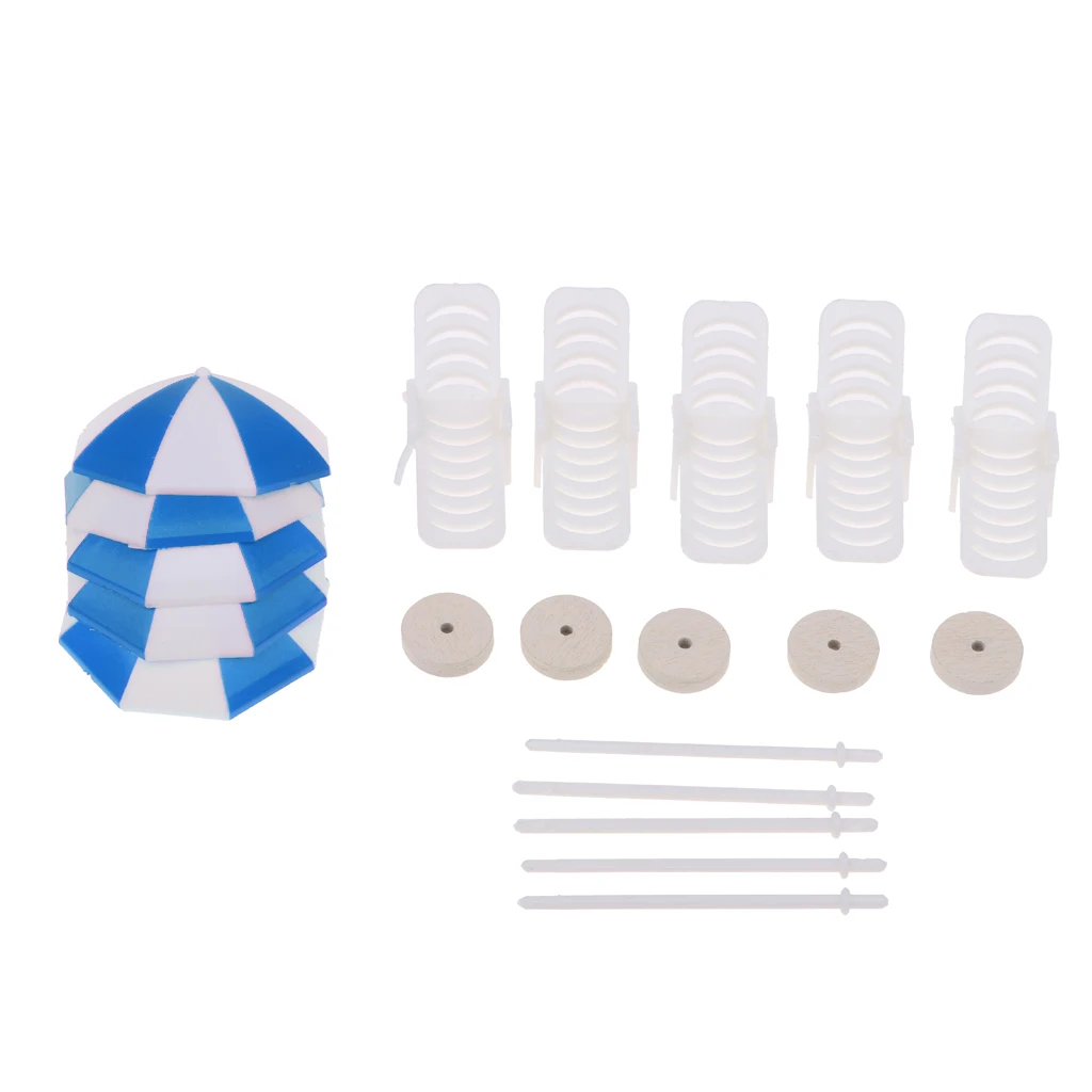 5 Set Mini Deck Chair Beach Umbrella for Dollhouse Yard Garden Swimming Pool Life Scenes Decor Kids Pretend Play Toy 5 Set Mini Deck Chair Beach Umbrella for Dollhouse Yard Garden Swimming Pool Life Scenes Decor Kids Pretend Play Toy