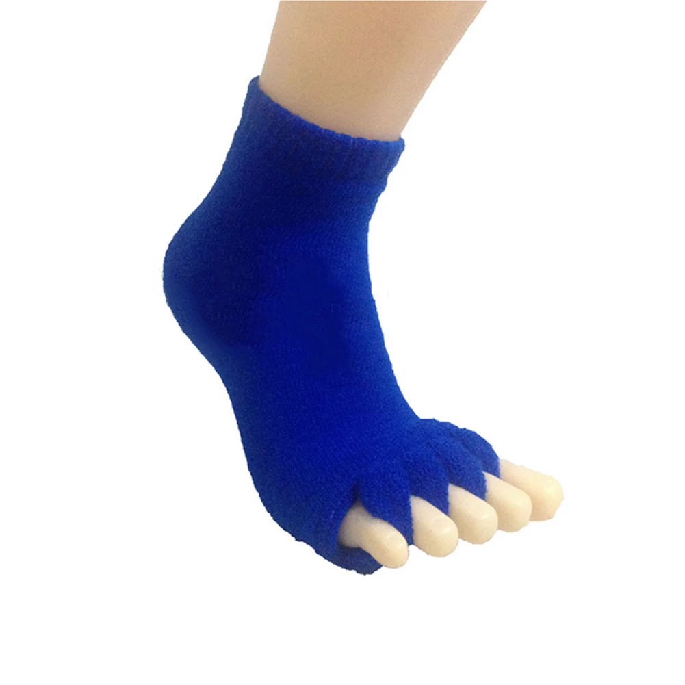 Men Women Sleeping Health Foot Care Massage Toe Socks Five Fingers Toes Compression Treatment Yoga Socks FI-19ING - Цвет: Sapphire Blue