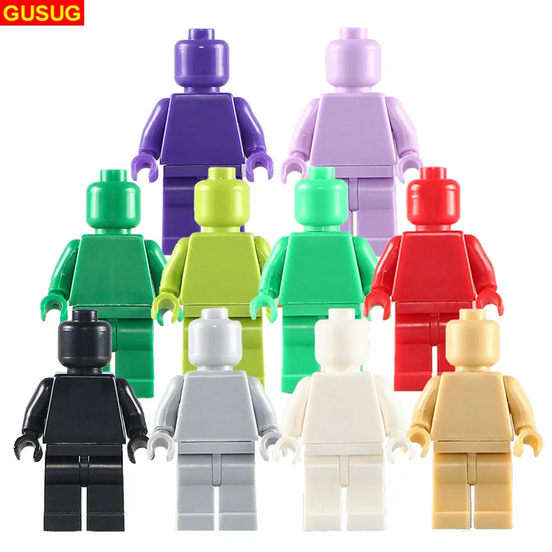 

GUSUG 100PCS Clear Blank Unprinted Pure Color MOC Building Blocks Bricks DIY Children Gift Toys