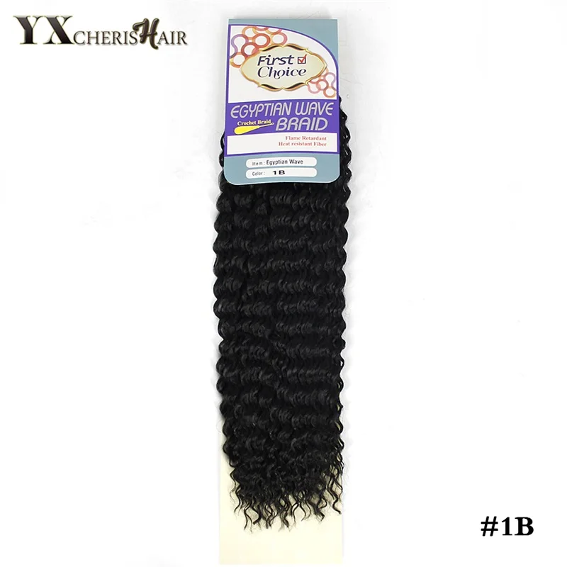 YXCHERISHAIR, 18 дюймов, вязанные крючком косички, афро, кудрявые, крученые, синтетические, Омбре, косички, волосы для наращивания, черные, Marly - Цвет: # 1B