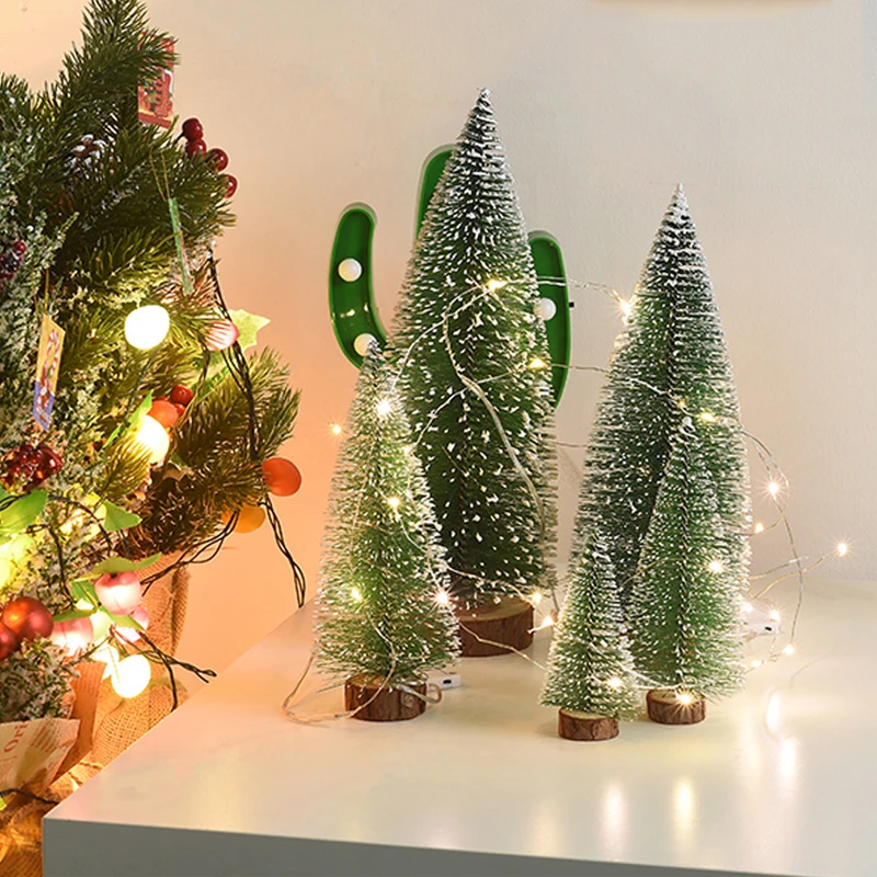 

Mini Christmas Tree New Year's Christmas Decoration for Home White Cedar Desktop Window Xmas Decoration