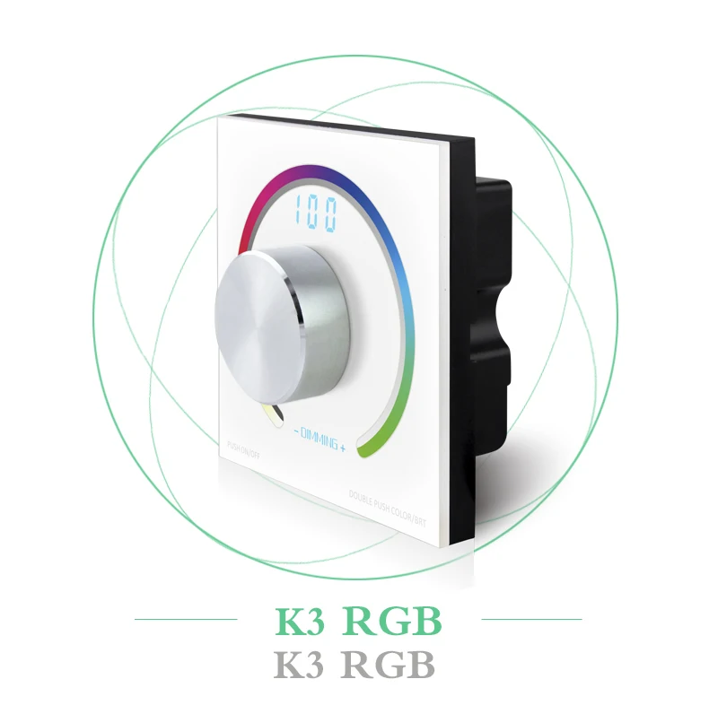 Вращающаяся RGB Сенсорная панель диммер с цифровым дисплеем настенный контроллер