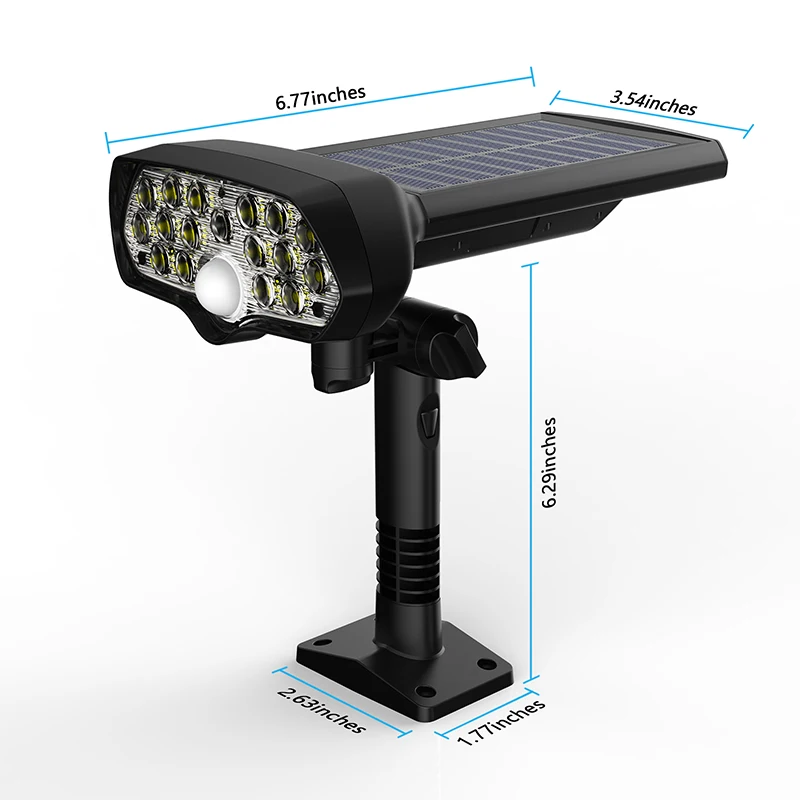 Comprar Shark LED luz Solar PIR Sensor de movimiento lámpara Solar impermeable focos alimentados por energía Solar lámpara de pared para decoración de jardín al aire libre