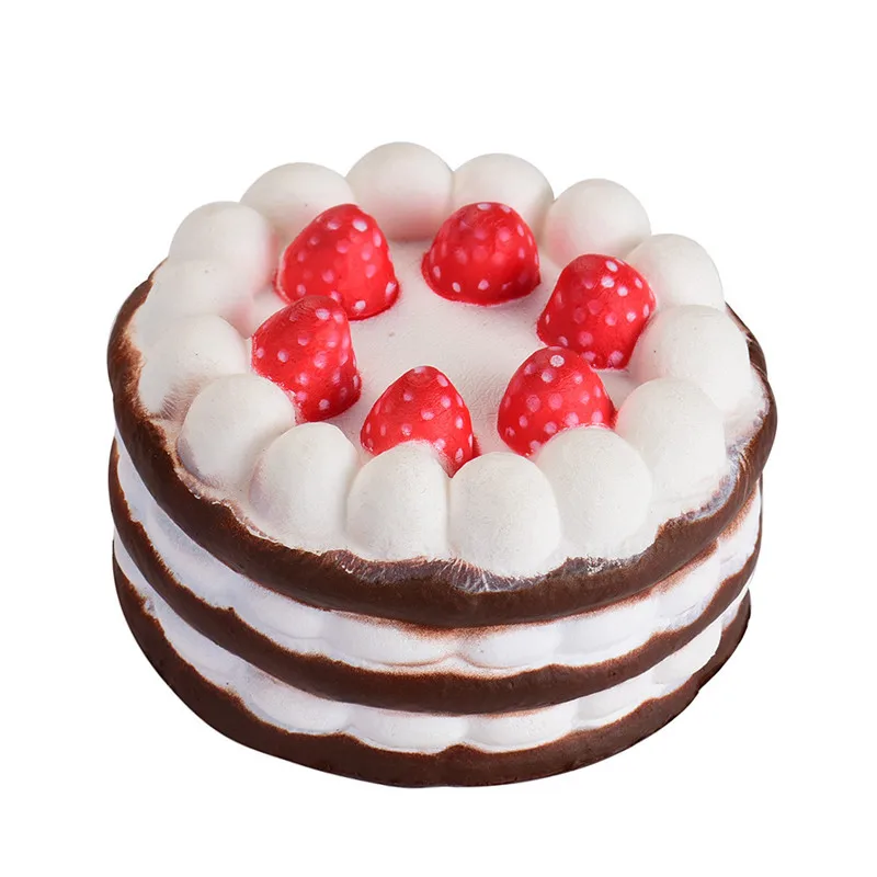 2018 Cute Strawberry Cake Bread Ice Cream Kid Toys Squishy Squeeze Toy Slow Rising Relieves Stress Anxiety Attention To Adult