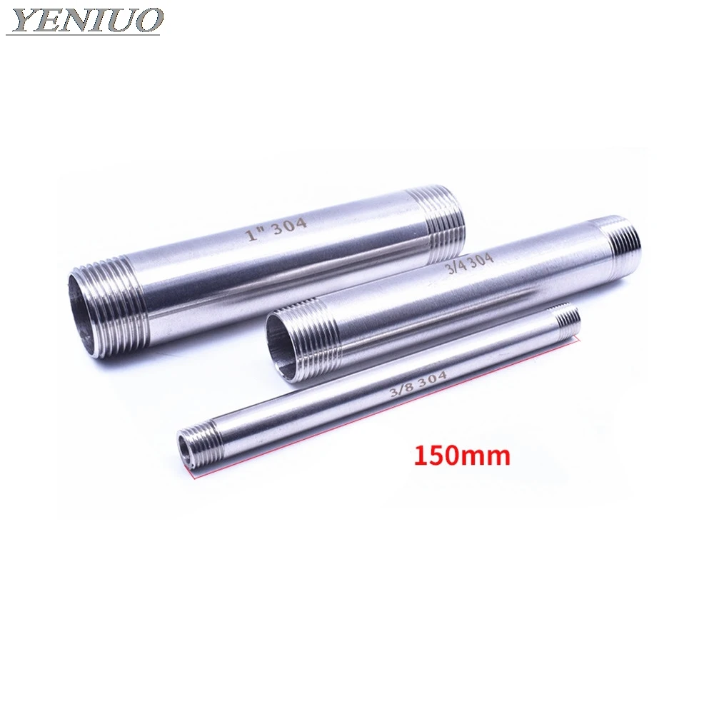 1/8 "1/4" 3/8 "1/2" 3/4 "1" 1 1/4 "1 1/2" наружная резьба равна 150 мм удлинитель трубы фитинги 304 Разъем из нержавеющей стали|Фитинги для труб| | АлиЭкспресс