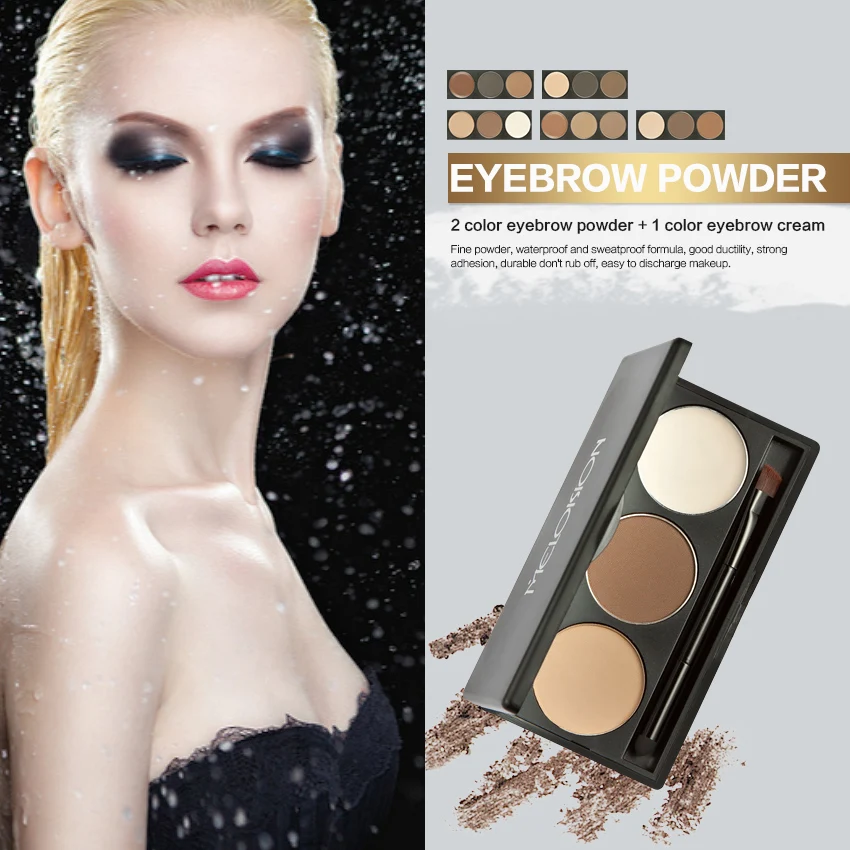 

Eyebrow Powder 3 Colors Eye brow Powder Palette Waterproof Smudge Proof With a mirror brush