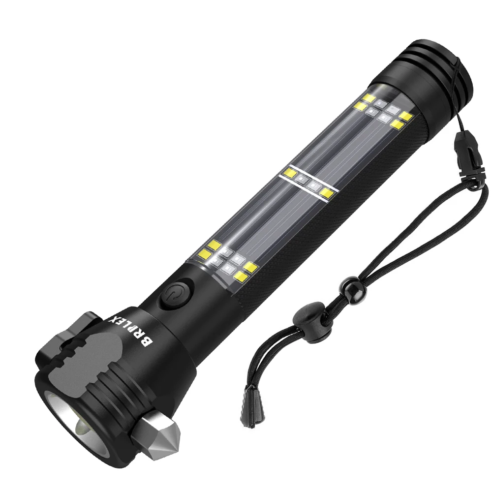 

BRILEX Torches LED Handheld Flashlight Super Bright Solar Rechargeable Flashlight 7 Lighting Modes IP65 Waterproof Torches.