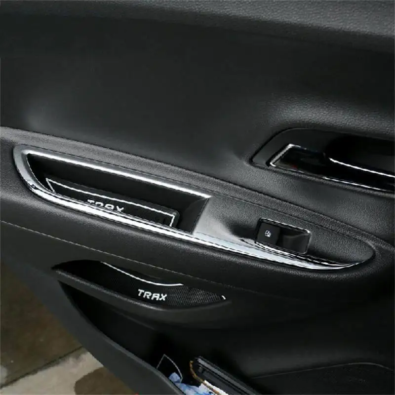 Tonlinker 4 шт. автомобильный Стайлинг ABS Хромированная кнопка Подъема Окна декоративный лайтбокс чехол наклейки для Chevrolet TRAX Аксессуары