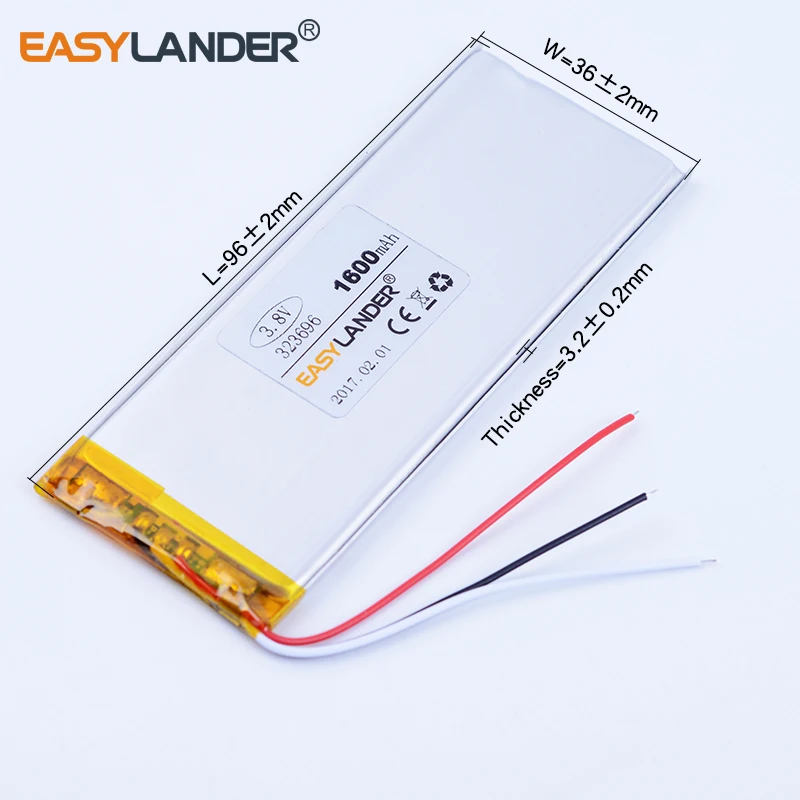 XWD 323696 323696P 3 8 V 1600mAh литий полимерный ионный аккумулятор для китайского клона I6