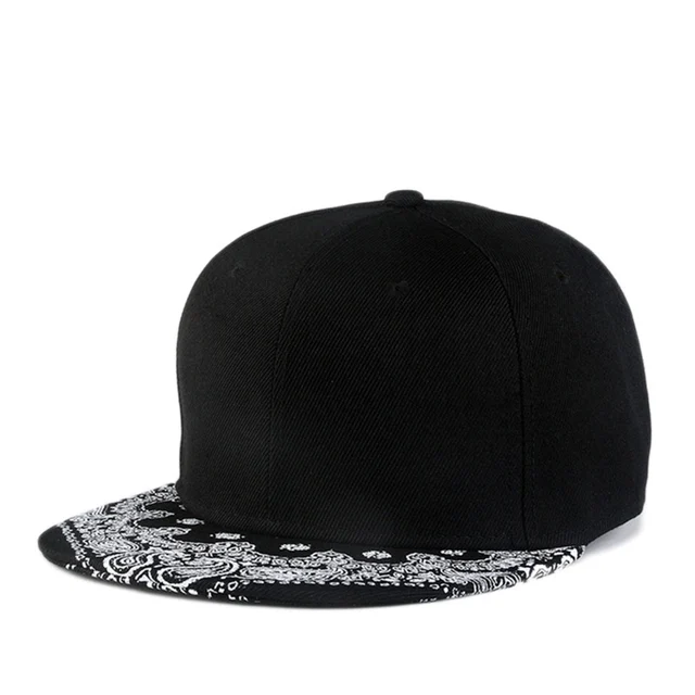 New Fashion Embroidery Paisley Black Snapback Bboy Hip Hop Gangs Hat