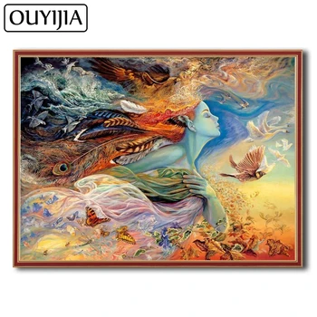 

OUYIJIA Bird Butterfly 5D DIY Diamond Painting Beauty Spirit Embroidery Diamond Rhinestone Mosaic Oil Art Decoration CrossStitch