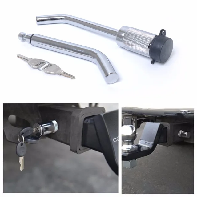 Trailer Lock Dual Bent Pin Receiver Lock 5/8" &1/2"Tow Trailer Hitch