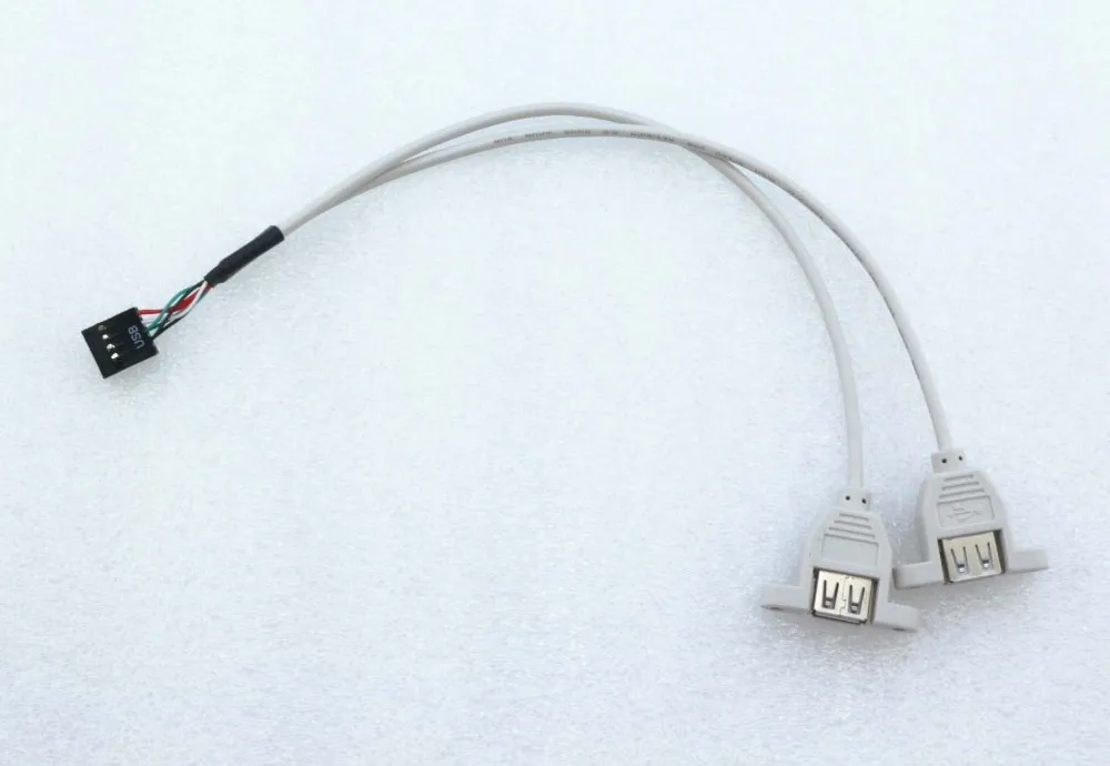 Кабель адаптер 28AWG USB2.0 9 контактный штекер двойной гнездо для материнской платы 30 см|adapter cable|porte cablecable adapter |