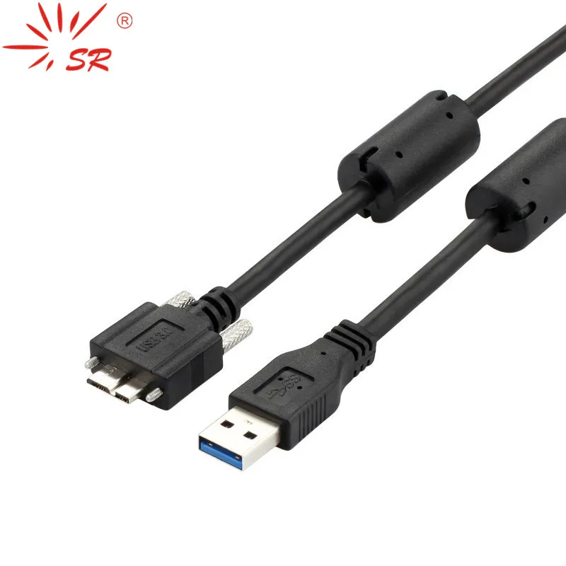 

SR Copper Wire USB3.0 flat data line AM-MicroB With screws mobile hard drive cable 0.55M to connect mobile hard disk