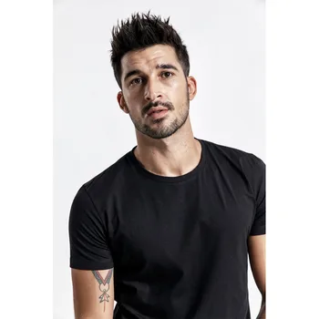 

SIMWOOD 2019 Summer New Solid Basic t shirt Men Skinny O-neck Cotton Slim Fit tshirt Male High Quality Breathable Tees 190115