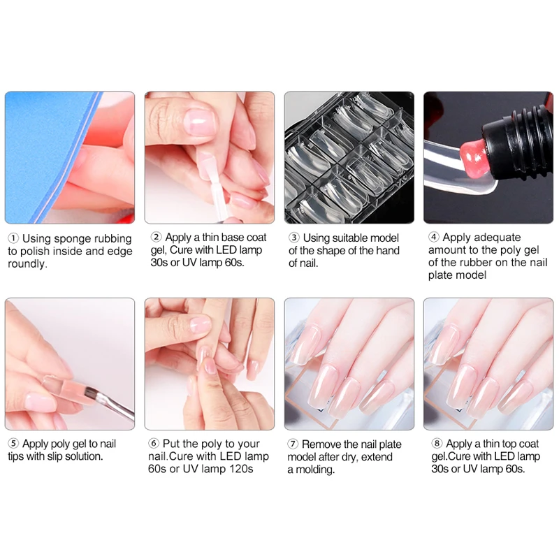 Кристальный УФ гель для наращивания ногтей, светодиодный гель для наращивания, гель-лак для дизайна ногтей, акриловый УФ-полигель «желе» для наращивания
