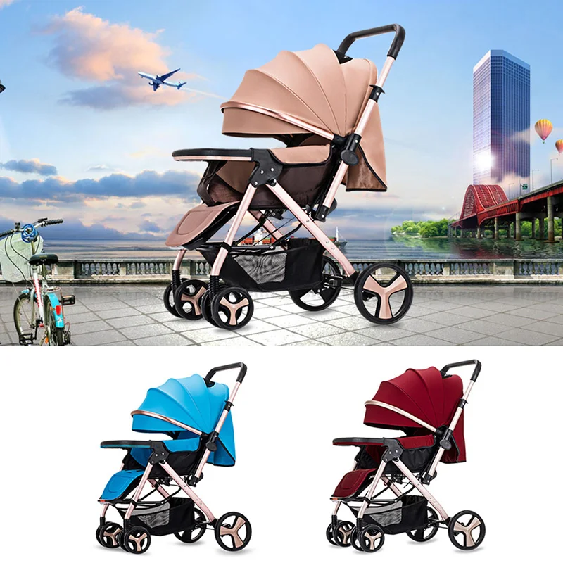 

Portable Lightweight Baby Stroller Thicken Aviation Stainless Steel Frame 0 - 36 Months Old Four Wheels Stroller Perfect Gifts