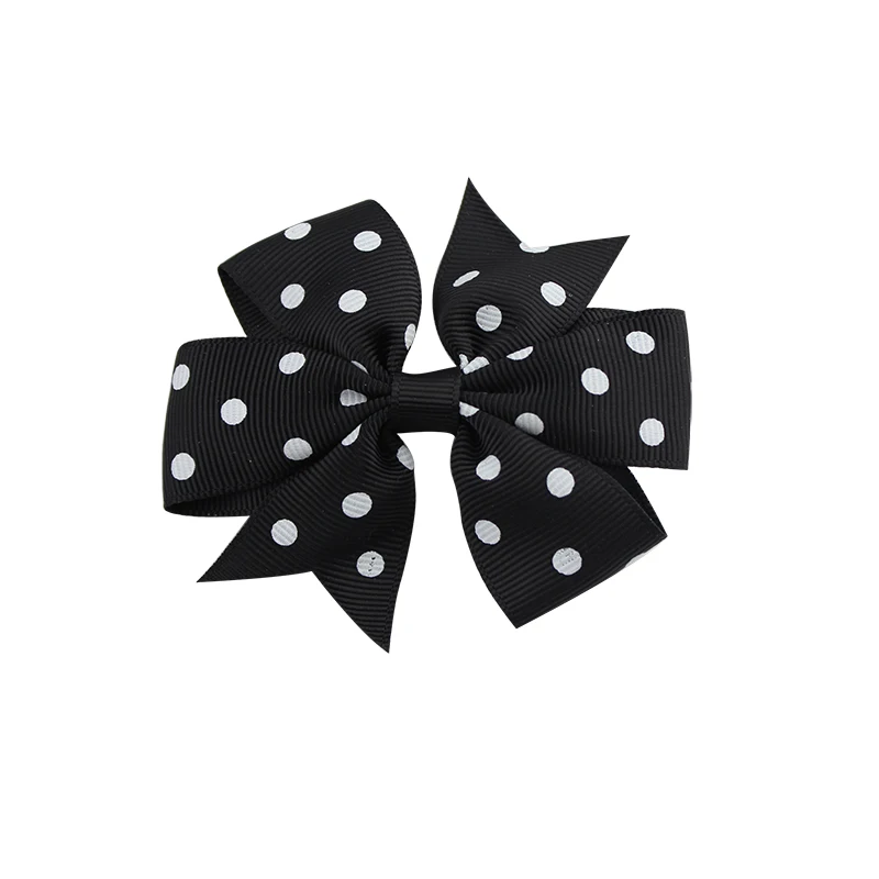Polka Dot Grosgrain Ribbon Bows with Alligator Clip Kids Girls Colourful Bow Tie Hairpins Headwear Hair Accessorises (1)