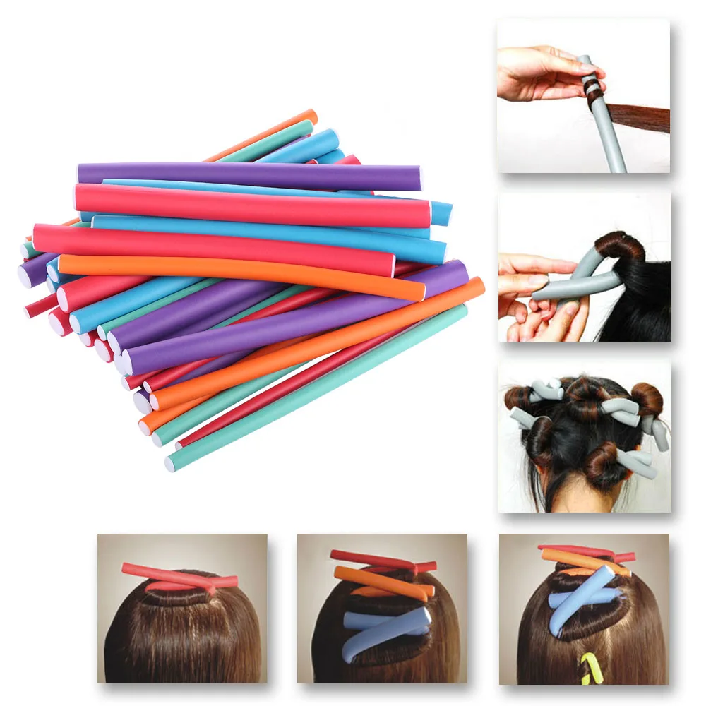 Buy 36Pcs/lot Flexible Hair Curling Rods Spongia Foam