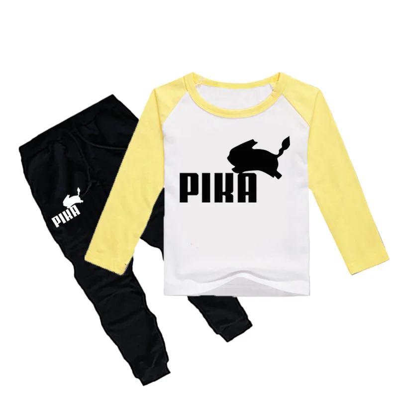 Z&Y 2-16Y Fashion Pokemon T Shirt Pants Set Kids Tracksuit Boys Sportswear Sets Girls Outfits Sporting Suit Casual Clothing Sets