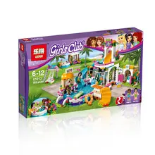 Model constructing kits suitable with lego metropolis ladies associates Heartlake Summer Pool 3D blocks Educational mannequin constructing toys