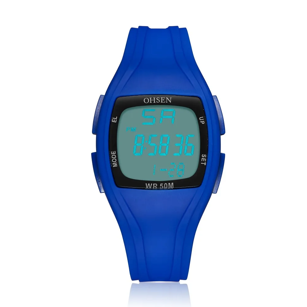Новинка OHSEN модные цифровые женские наручные часы с ЖК дисплеем reloj mujer синие