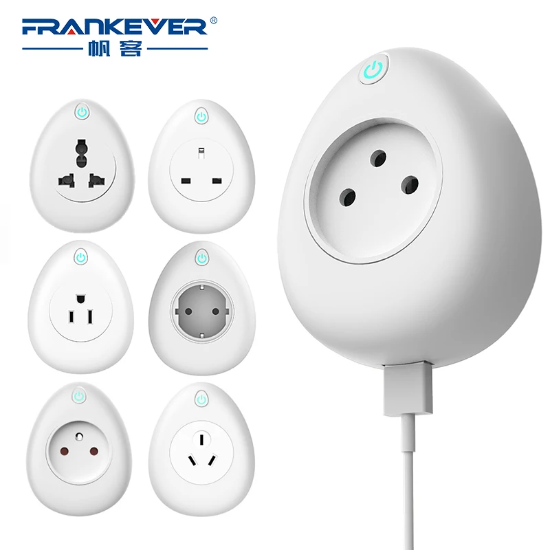 

FrankEver Smart Socket 16A with Power Monitoring US EU UK India Israel WiFi Plug Voice Remote Control Work with Alexa Tuya App