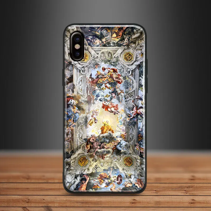 

Beautiful Fresco Mural Aesthetics Soft Silicone Phone Case Cover Shell For iPhone 5 5s Se 6 6s 7 8 Plus X XR XS MAX