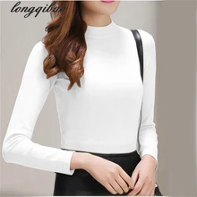 Весенние и летние женские комплекты с длинными рукавами с полувысоким воротником, тонкая футболка большого размера(9 цветов на выбор) TB7229