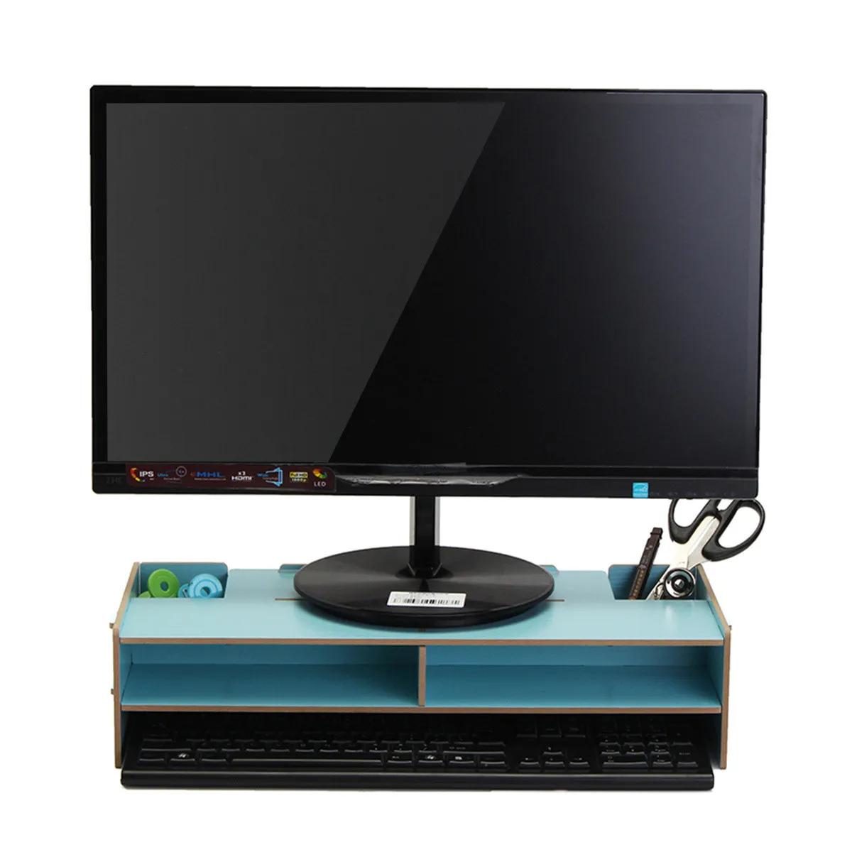 S SKYEE For Notebook TV New Desktop Monitor Stand Computer Screen Riser Wood Shelf Plinth font