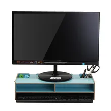 S SKYEE For Notebook TV New Desktop Monitor Stand Computer Screen Riser Wood Shelf Plinth font