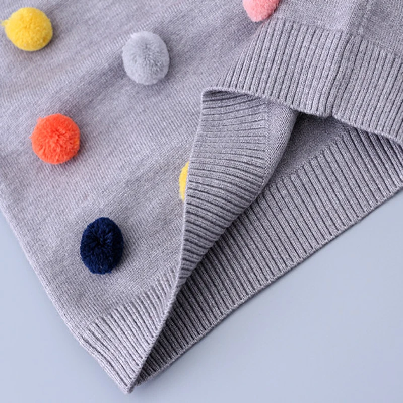 Лидер продаж вязаные осенне зимние пуловеры с помпонами для маленьких мальчиков