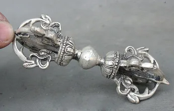 

FREE Shipping Tibet Buddhism Tantra FaQi Silver Vajra-pestle Phurba Dagger Holder xiangmo-chu