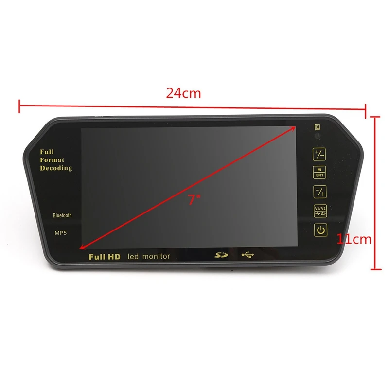 Автомобиль 7 дюймов Bluetooth Tft Lcd цветное зеркало Mp5 плеер Viedo монитор дисплей заднего вида зеркало заднего вида вспомогательное