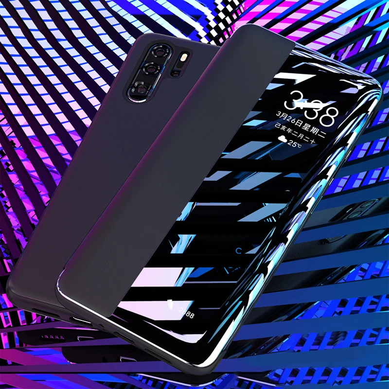 

Original Cenmaso Huawei P30 Pro Flip Leather Case Smart Touch View Window Cover Huawei P30 P30Pro Full Protective Funda Capa