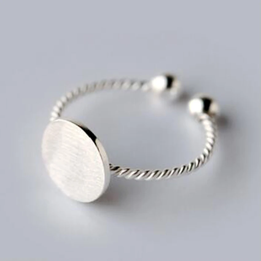 QIMING Simple Style 925 Sterling Silver Twist Roped Plain Round Toe Ring Vintage Design finger tinny Adjustable Rings For Girls