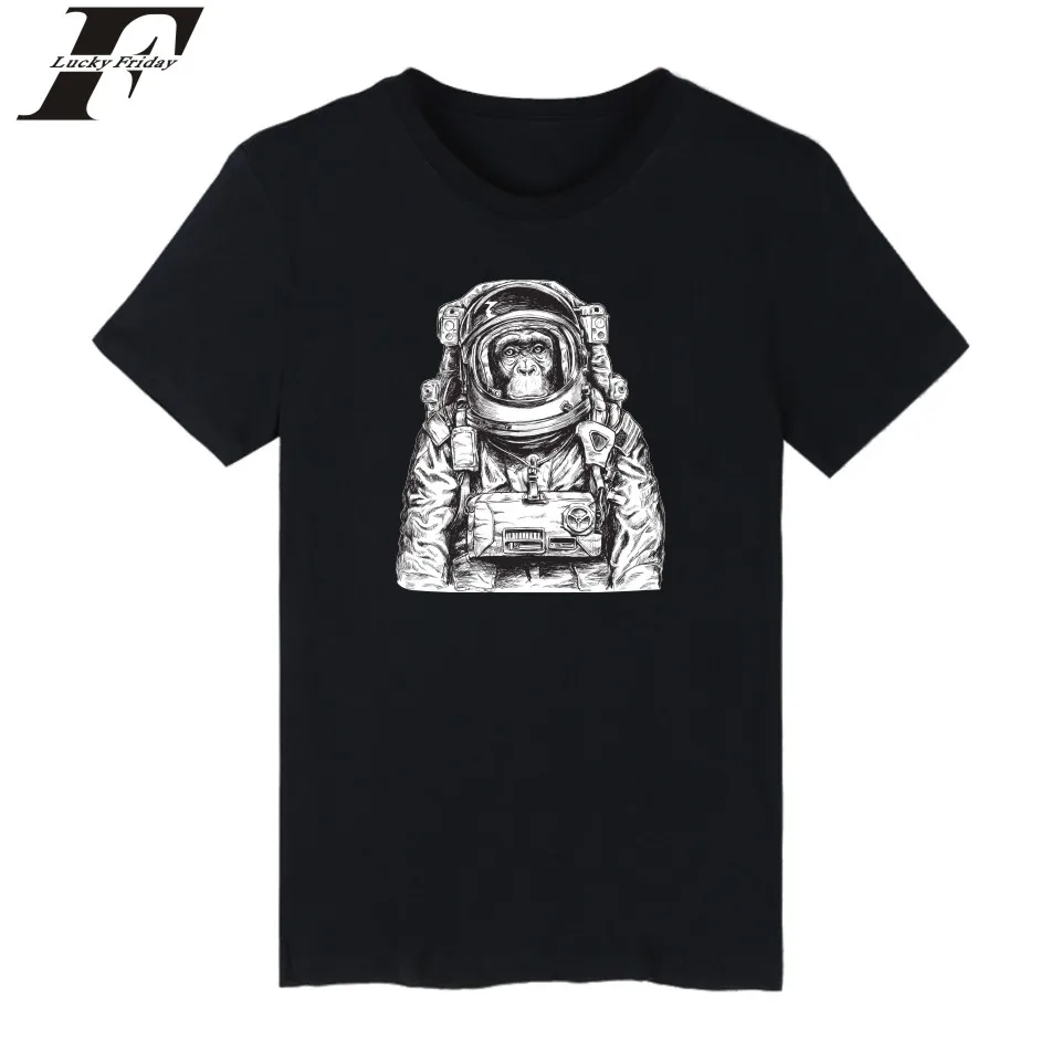 

LUCKYFRIDAYF Space Orangutan Tee Shirts Short Sleeve Summer Streetwear Casual Tshirts Cotton Men King Kong 4XL Funny T Shirts