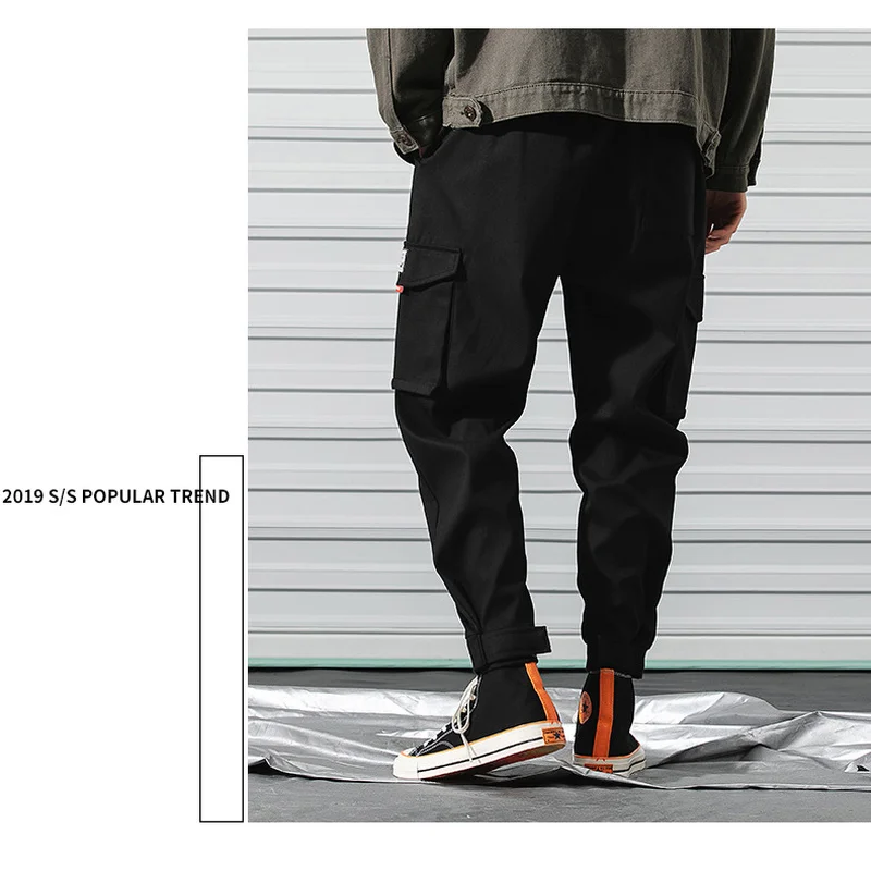 2019 new casual pants trend street multi-pocket men's brand men's running pants leggings pencil stretch pants men's pants 2019 new casual pants trend street multi-pocket men's brand men's running pants leggings pencil stretch pants men's pants