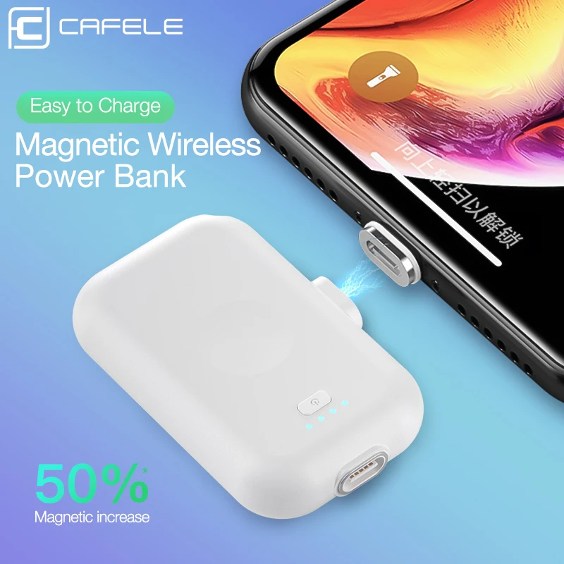 

CAFELE Magnetic Wireless Power Bank For iPhone USB Type C Micro Mobile Phone Power Magnet Portable External Battery Charger