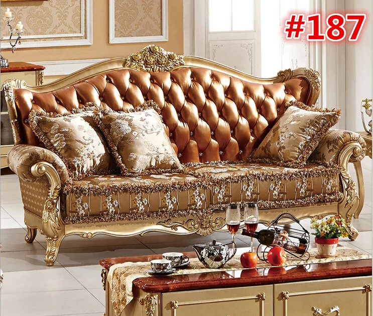 European classic wood sofa with hand carving living room sofa antique